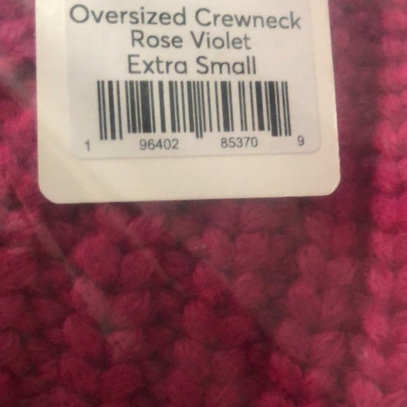 Marine Layer Sweater Oversized Crewneck Merino Wool Blend Rose Violet NWT XS - Picture 8 of 9